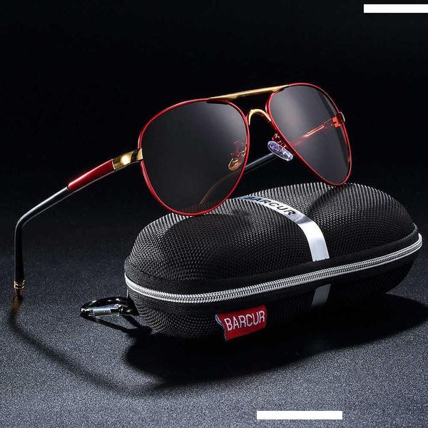 

barcur men's sunglasses driving uv400 protection male sun glasses polarized women eyewear gafas de sol shadessh190721, White;black