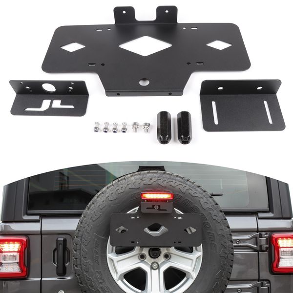 

black pare tire license plate frame decoration for jeep wrangler jl from 2018 auto exterior accessories