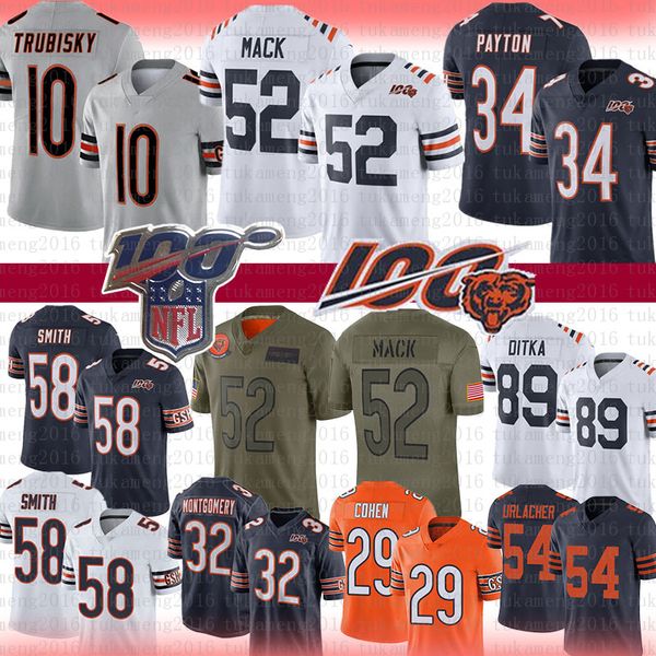 

Chicago 52 Khalil Mack Jersey Bear 34 Walter Payton Mitchell Trubisky David Montgomery Tarik Cohen Mike Ditka Butkus Smith Urlacher Jackson