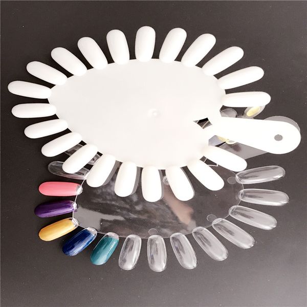 

1pc natural white wheel polish color display chart loving heart false nail tips false tips nail art design acrylic polish, Red;gold