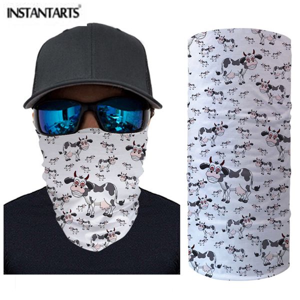 

instantarts 3d cow print animals pattern 2020 new outdoor cycling bandana sports face mask headwear women men hiking scarf, Black