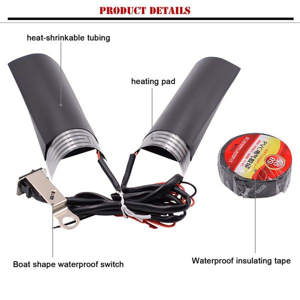 

universal easy to install motorcycle warm heat heated grip kit pads suitable for motorcycle handlebars 12v
