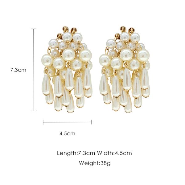 

pearl female design artificial temperament fashion simple earrings j190628, Golden