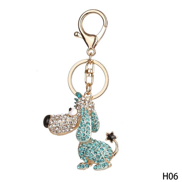 

5 style cute animal keychain inlaid crystal dachshund dog elephant alloy moving keychain ladies girls bag pendant jewelry, Silver