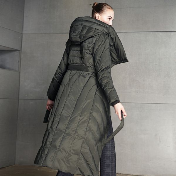 

2020 winter jackets women long down parka warm thickening hooded parka female white duck down jacket women's down plus size coat, Black