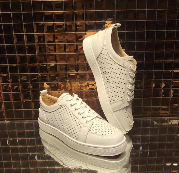 

designer casual shoe for man women red bottom junior leathers sneakers genuine leather fashion paris dress shoes with box, Black