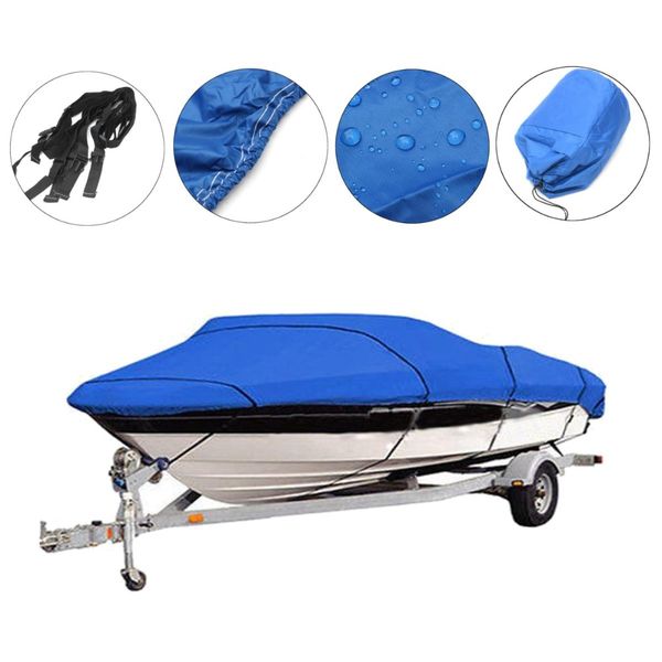 

mry heavy duty fishing ski boat cover 11-13" 14-16" 17-19" 20-22" v-hull waterproof blue waterproof kit