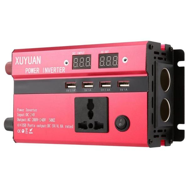 

professional 3000w solar power inverter dc 24v to ac 220v led display car sine wave converter for household appliances