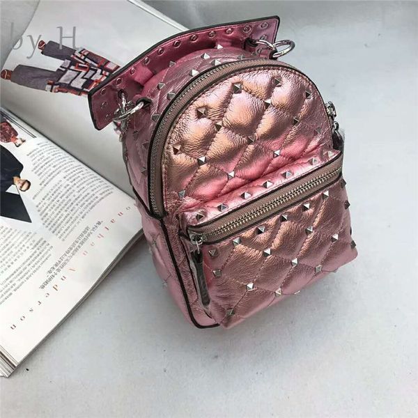

by h genuine leather backpack spike mini backpack fashion designers sliver golden mami bag cool girl vacation bag high quality