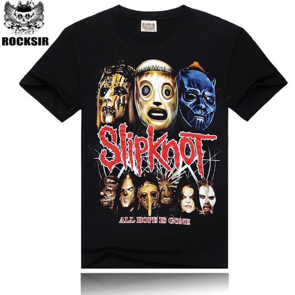

regular men t shirt black t -shirt summer style fashion men 's shirt cotton rock band slipknot print hip hop tee elegant, White;black