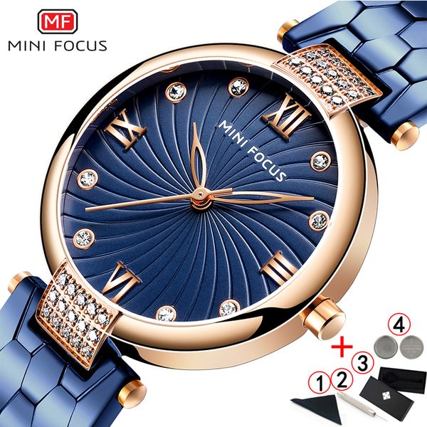 

diamond women watch 2020 mini focus famous luxury brands stainless steel elegant watches for women 2019 quartz ladies watches, Slivery;brown