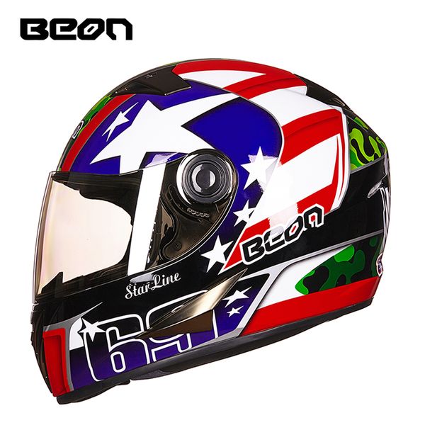 

brand motorcycle riding anti fog iom helmet beon b500 motorbike moto cross full face abs protection capacete for men and women