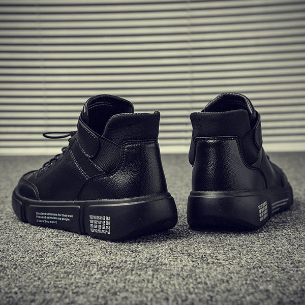 

men's shoes spring trendy shoes 2019 new style korean-style versatile sports casual warm cotton-padded with velvet trend h, Black