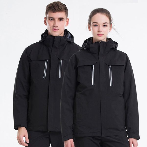 

2019 outdoor waterproof women hiking softshell jackets men thick fleece coats trekking clothes snowboard hunting climbing jacket, Blue;black