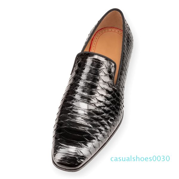 

luxury mens designer dress shoes red bottoms casual shoes matt patent leather round toes slip-on spikes flat business sneakers 38-47 c30, Black