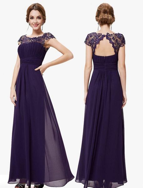 

blush pink navy chiffon bridesmaid dresses a line cap sleeves lace appliqued chiffon long formal prom evening dresses, White;pink