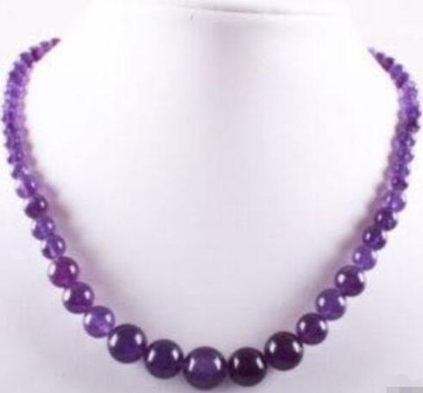 

lovely 6-14mm purple stone necklace 17, Silver