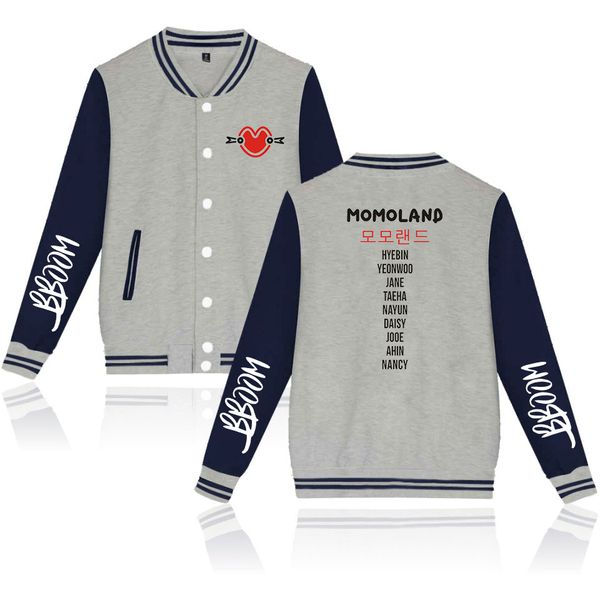

momoland i'm so 2d print casual harajuku baseball sweatshirt baseball jacket men/women clothes, Black;brown
