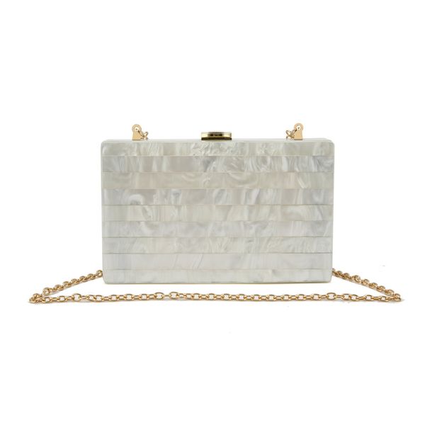 

pearl white striped beige acrylic box clutches shoulder messenger travel beach party evening girl lady female flap bags hand bag