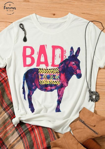 

new arrivals fashion women t shirt short sleeve bad printed plus size female t shirt summer casual ladies tee, White