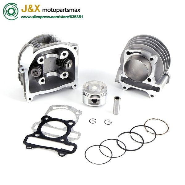 

cylinder kit assembly cylinder head performance kit gy6 50cc 80cc 100cc 139qmb 137qma scooter 39mm 44mm 47mm 50mm with 64 valves
