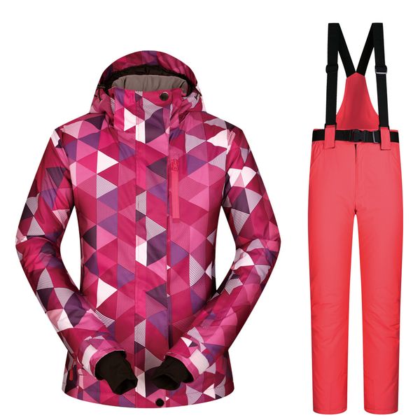 

2019 outdoot women winter skiing suit warm windproof pants girls ski jacket clothing sets waterproof single double snowboard set