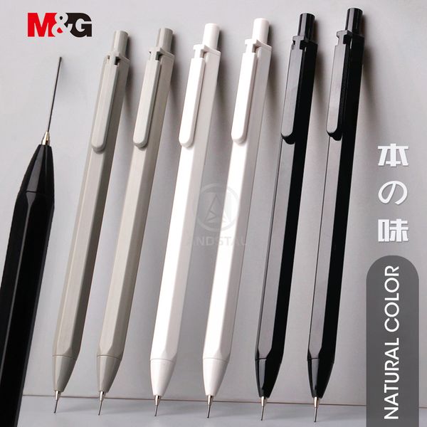 

m&g 3pcs/lot simple hexagon mechanical pencil 0.5mm hb automatic pencil stationery auto pencils for school office supplies, Blue;orange