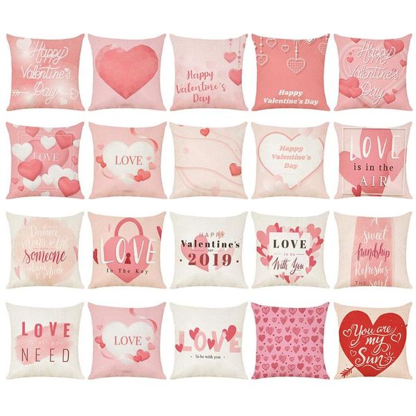 

romantic love printed linen cushion cover sofa car seat pillow case decor
