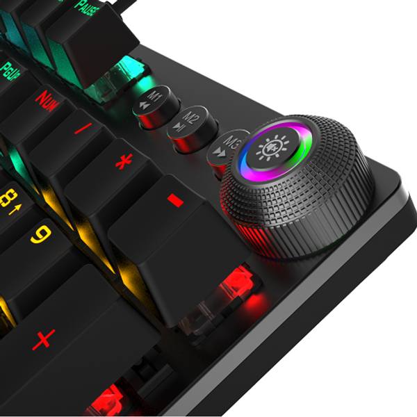 

2020 gaming mechanical keyboard rgb with colorful lighting system and multimedia system