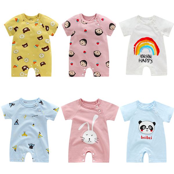 

2020 cartoon anime short newborn baby clothes pure cotton summer rompers kids baby girl jumpsuit toddler costume for boys romper, Blue