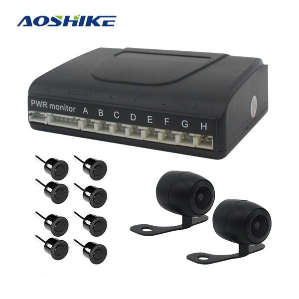 

aoshike parking sensor with 8 sensor parktronic for rear and front with hd night vision for gps player distance display alarm car