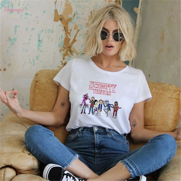 

незнакомец вещи тенниска одиннадцать женщин вскользь top tee рубашки тенниска тенниска женщины femme одежда harajuku забавный фильм вверх, White