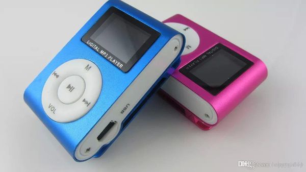 

factory price wholesale retail mini clip mp3 music player with lcd screen fm radio portable digital 5 colors new wholesale 50pcs