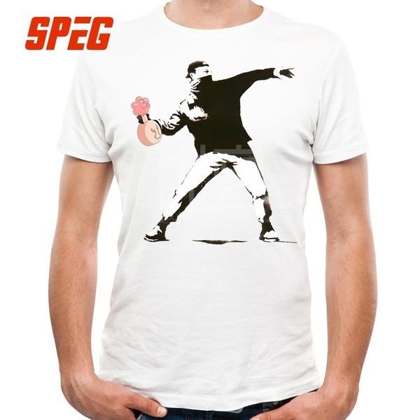 

2019t shirt banksy w plumbus funny tees round neck clothing short sleeve t shirt male 100% cotton high quality, White;black