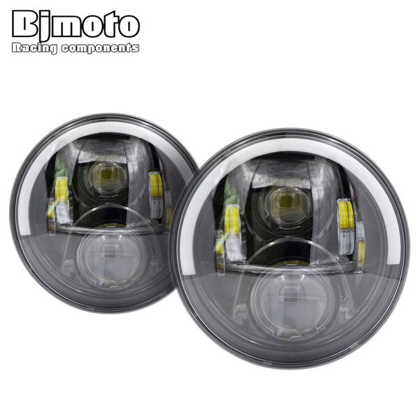 

bjmoto pair 7" 60w led headlight 6200lm head light lamps 7 inch high/low beam headlamps for wrangler tj jk
