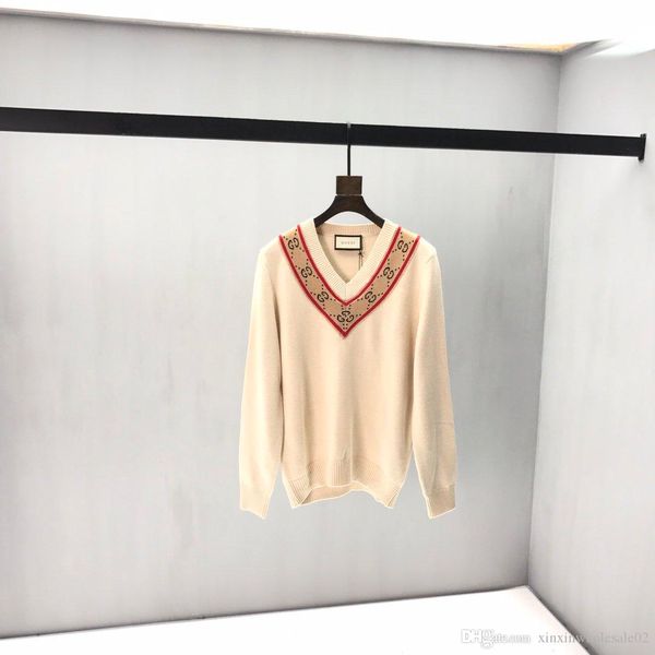 

20ss европа италия осень и зима последний стиль мода высокое качество повседневная мужская азиатская плюс размер v-образным вырезом письмо ш, White;black