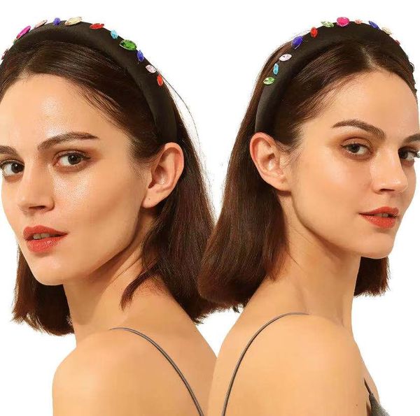 

волосы обруча оголовье европейской и американской моды новый суд стиль губка приграничное горячая продажа set красочные алмазный конфеты цве, Black;brown