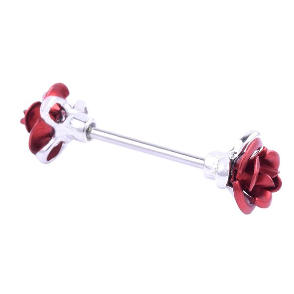 

delicate double red rose stainless steel nipple ring flower nipple shield body piercing jewelry for women gift cx17, Slivery;golden