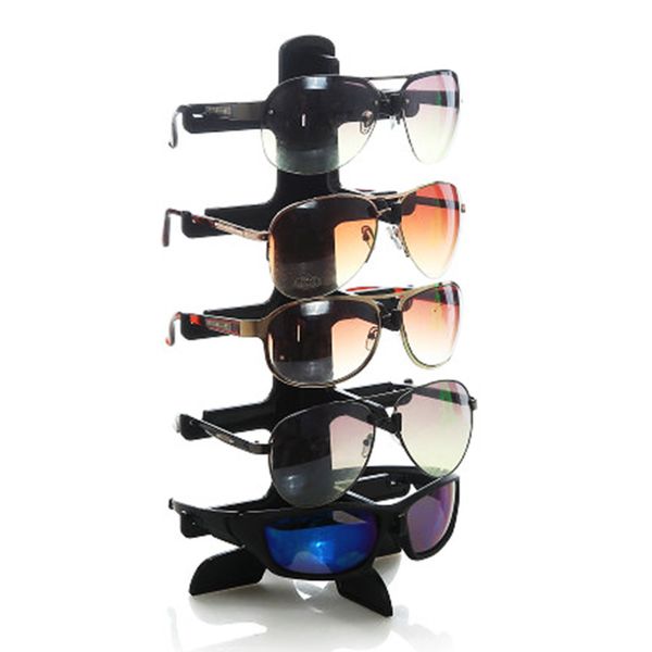 Atacado-5 camadas Sunglasses Display Stand armação de plástico 3 Óculos Cor Organizador Eyewear Contador Mostrar Stands Titular rack