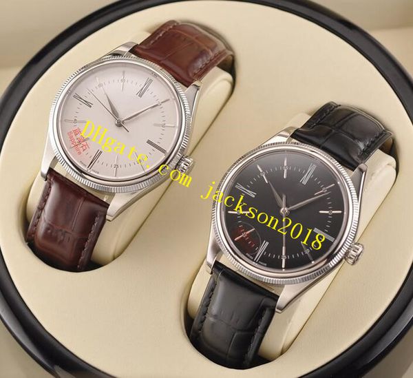 

luxury watch 8215 movement 40mm hora dual blanco negro oro reloj hombres dial 50509 automatic 316l mens watches sapphire mirror fashion, Slivery;brown