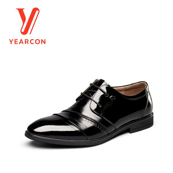 

yearcon men's dress shoes black leather comfortable trend classic white-collar suit matching shoes 8222za90310w
