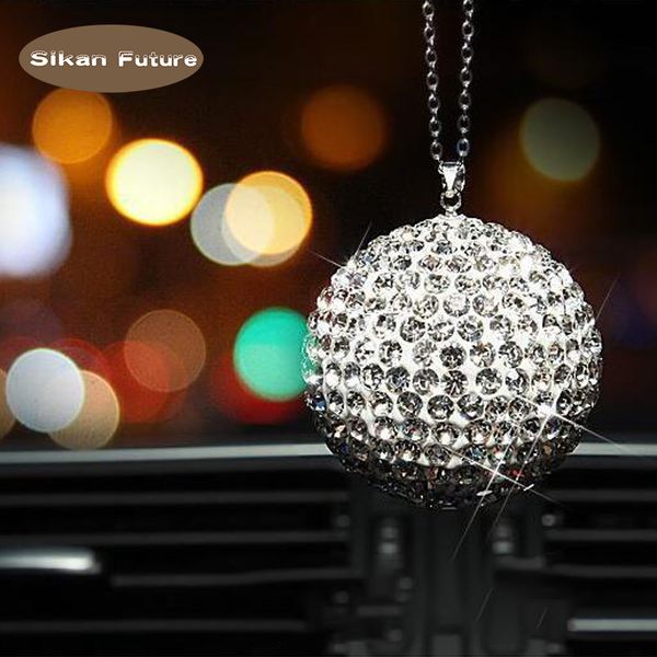 

small] lucky crystal ball pendant, star studded car pendant, diamond ball crystal pendant