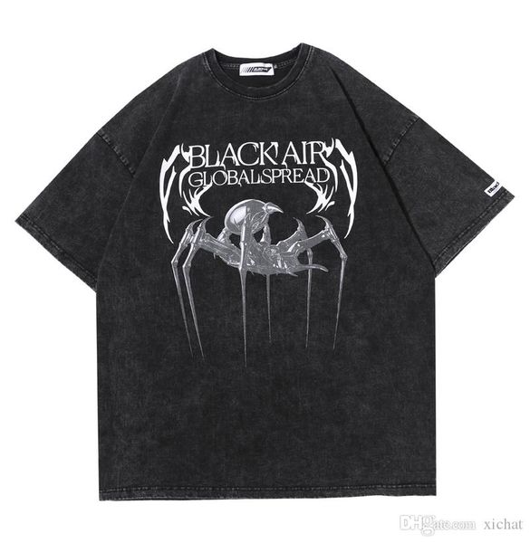 

мужская мода blackair стиль ситца t рубашки с коротким рукавом конструктора негабаритные hip hop повседневный boyfriend tshirt tee y385, White;black