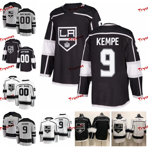 

2019 customize adrian kempe los angeles kings stitched jerseys custom alternate grey shirts #9 adrian kempe hockey jerseys s-xxxl, Black;red
