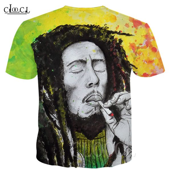 

marley summer t women colorful reggae print 3d bob popular rock shirts hop men cool creator streetwear hip tee shirt t-shirt ncfon, Black