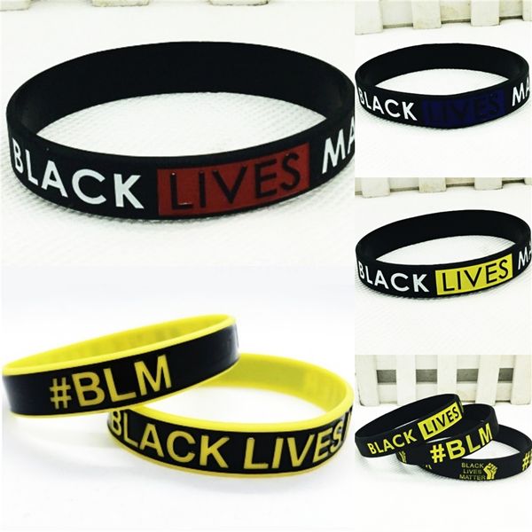 

black lives mattercifbuy sport men's silicone bracelets smooth design black champagne gold color 10 mm width length adjustable male gif