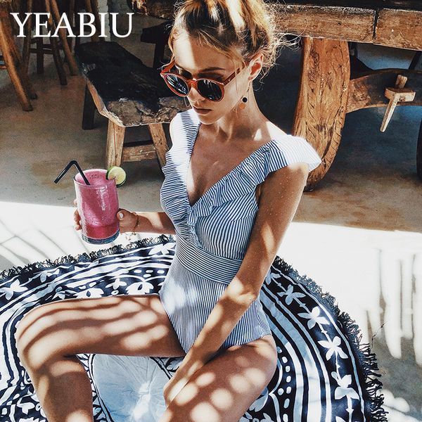 

hot summer sexy женщин v шеи синий красный полосатый купальник one piece купальники высокой талией женщины пляжная купальники монокини, White;black