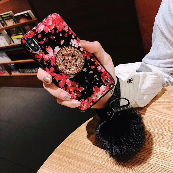 

2019 new comming for iphone 6s plus sakura case drop glue phone case sakura flower grain designer phone case