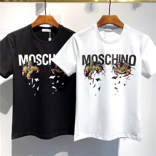 

2020 новая мужская футболка мода печати футболки мужчины и женщины высокое качество повседневная рубашка с короткими рукавами черный белый б, White;black