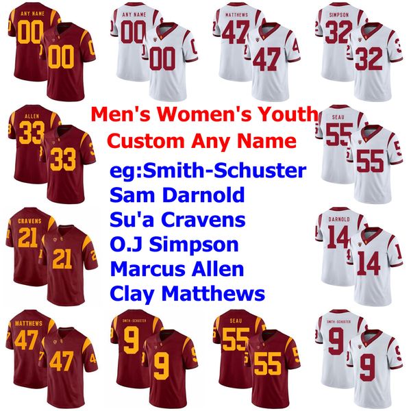 

ncaa usc trojans college football jerseys womens kids youth jt daniels jersey michael pittman jr. junior seau reggie bush custom stitched, Black